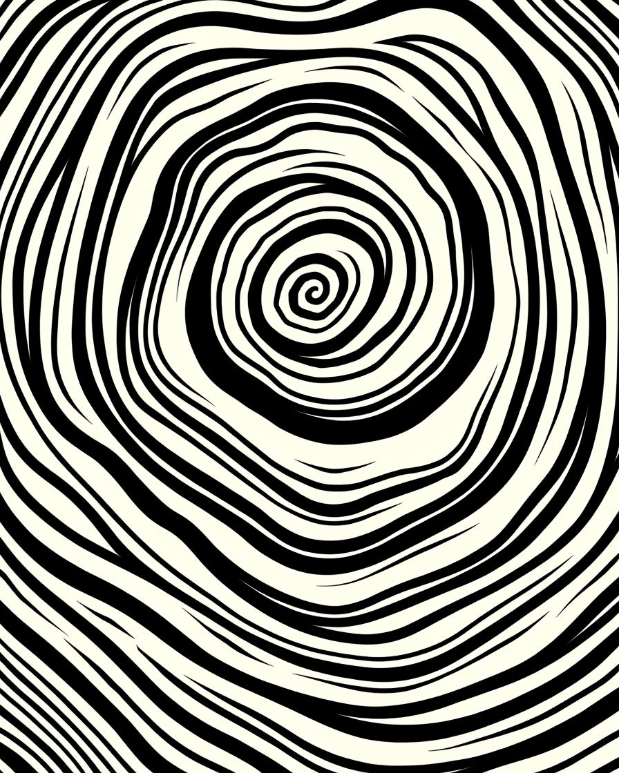 Bold Swirls Black Cream Pattern Rug