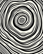 Bold Swirls Black Cream Pattern Rug