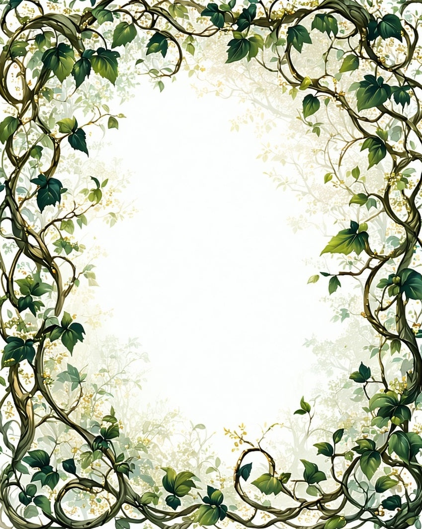 Vine And Leaf Border Design Rug