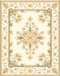 Classic Floral Border With Center Bouquet Rug