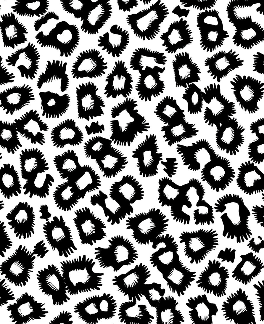 Monochrome Wild Cat Pattern Rug