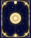 Celestial Sunburst Gold Starry Pattern Rug