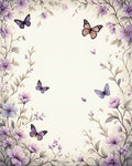 Whimsical Floral Butterfly Meadow Design Rug