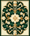 Ornate Floral Scrollwork Pattern Rug