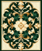 Ornate Floral Scrollwork Pattern Rug