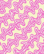 Abstract Pink Wavy Swirl Pattern Rug