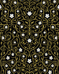 Golden Floral Swirl Pattern Rug