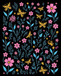 Whimsical Butterflies Floral Pattern Rug