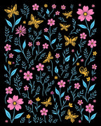 Whimsical Butterflies Floral Pattern Rug