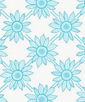 Blue Daisy Floral Tiling Rug