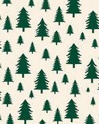 Green Tree Patterned Cream Rug