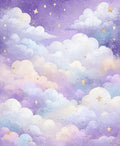 Dreamy Pastel Clouds Stars Rug