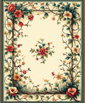 Vintage Floral Vine Frame Rug