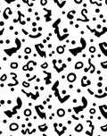 Bold Black White Abstract Shapes Rug
