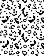 Bold Black White Abstract Shapes Rug