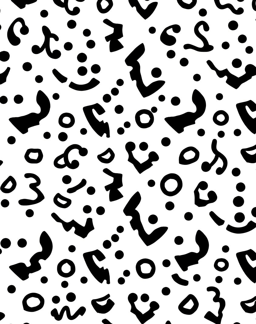 Bold Black White Abstract Shapes Rug