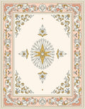 Ornate Floral Border medallion Design Rug