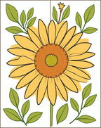 Happy Sunflower Floral Design Rug