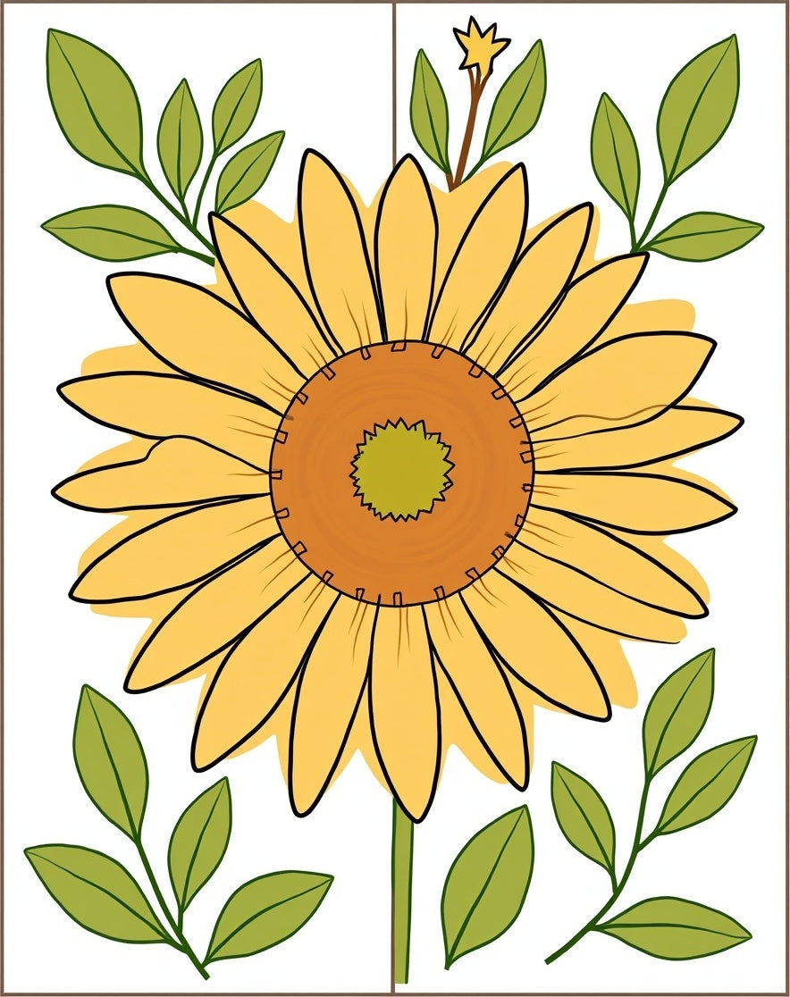 Happy Sunflower Floral Design Rug