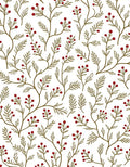 Elegant Red Berry Vine Illustration Rug