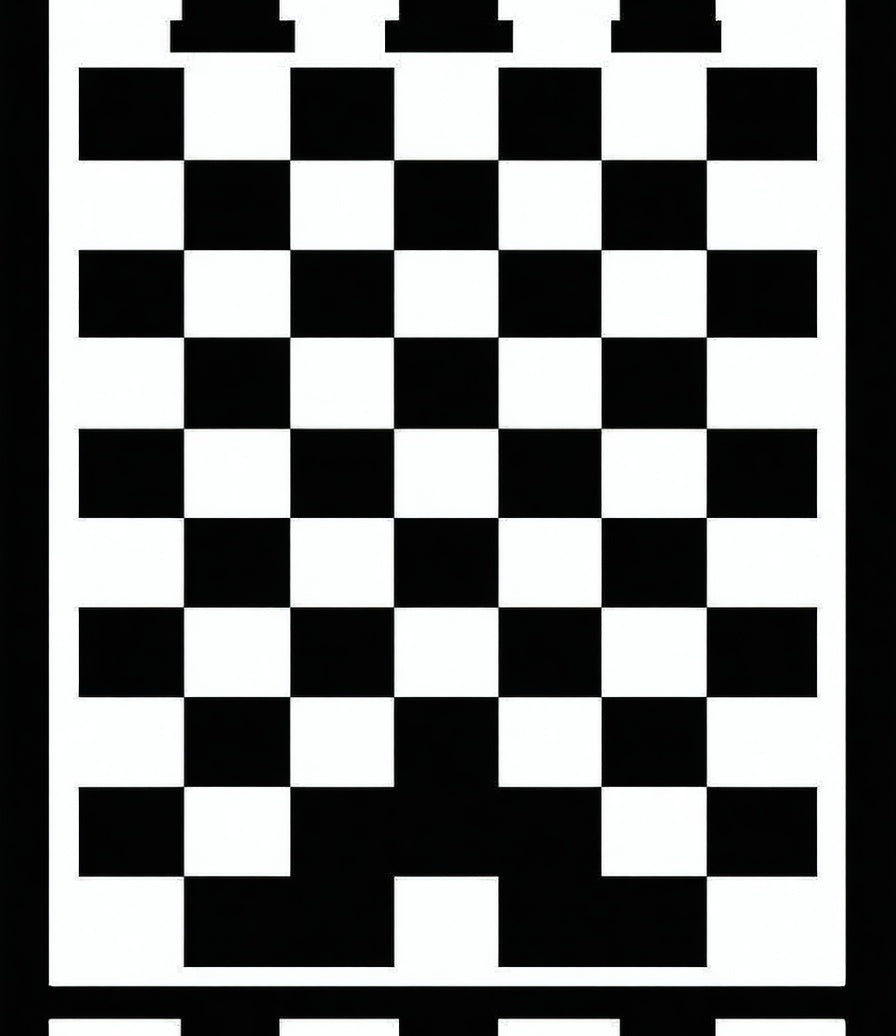 Black White Classic Checkerboard Pattern Rug