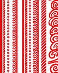 Bold Red Stripe And Swirl Borders Rug