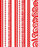 Bold Red Stripe And Swirl Borders Rug