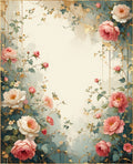 Whimsical Floral Gold Accented Design Rug