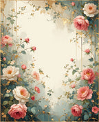 Whimsical Floral Gold Accented Design Rug