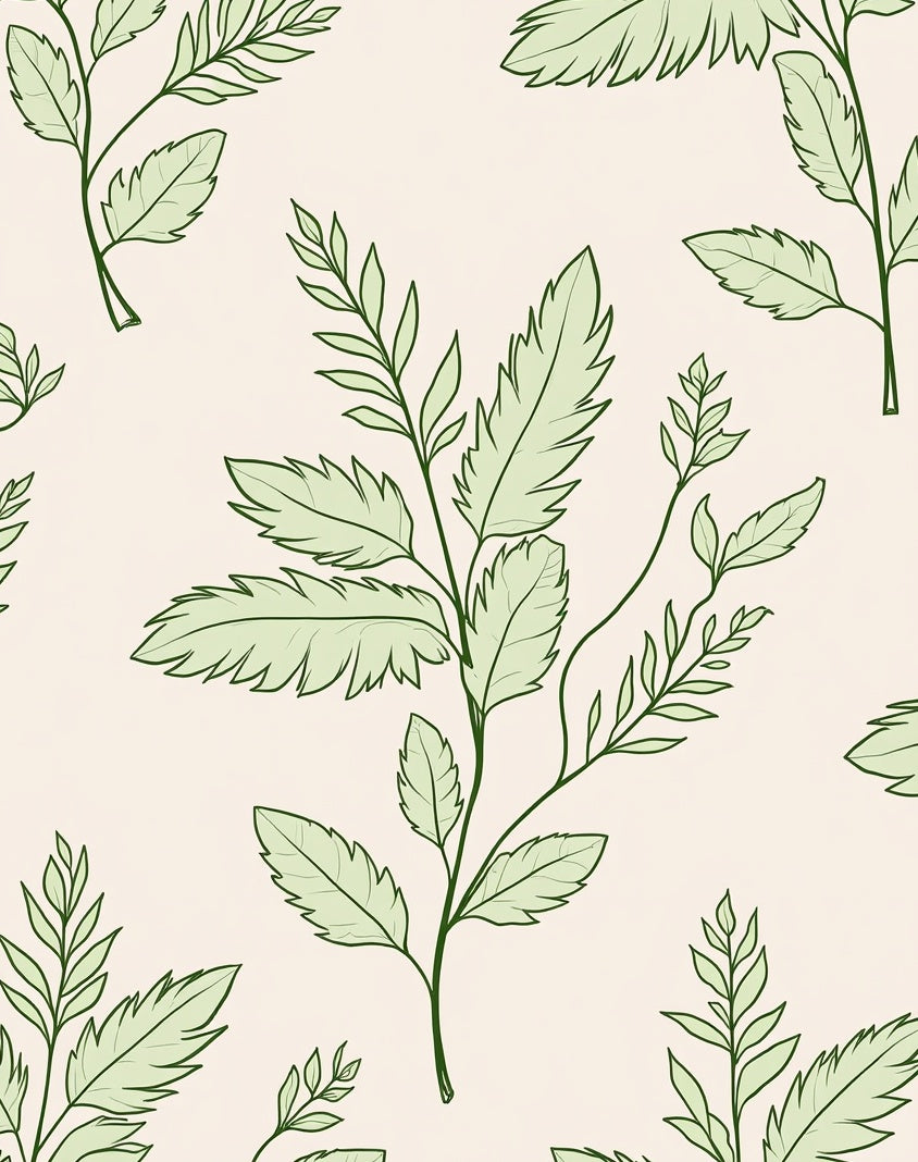 Delicate Botanical Branch Pattern Rug