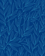 Abstract Botanical Teal Design Rug
