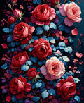 Vivid Rose Garden Pattern Rug