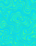 Cyan And Green Swirl Pattern Rug