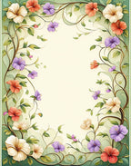 Floral Vine Leaf Patterned Rug