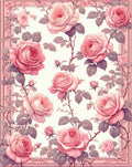 Pink Garden Rose Motif Rug