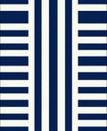 Bold Blue And White Striped Pattern Rug