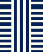 Bold Blue And White Striped Pattern Rug