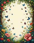Whimsical Butterflies Bloom Garden Rug
