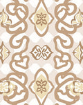 Tan And Cream Paisley Patterned Rug