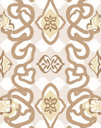 Tan And Cream Paisley Patterned Rug