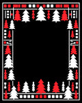 Red White Festive Pine Border Rug