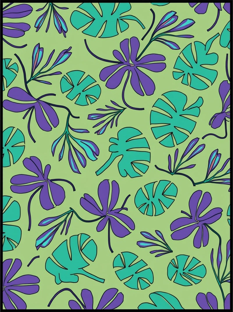 Tropical Leaf Pattern Design Rug
