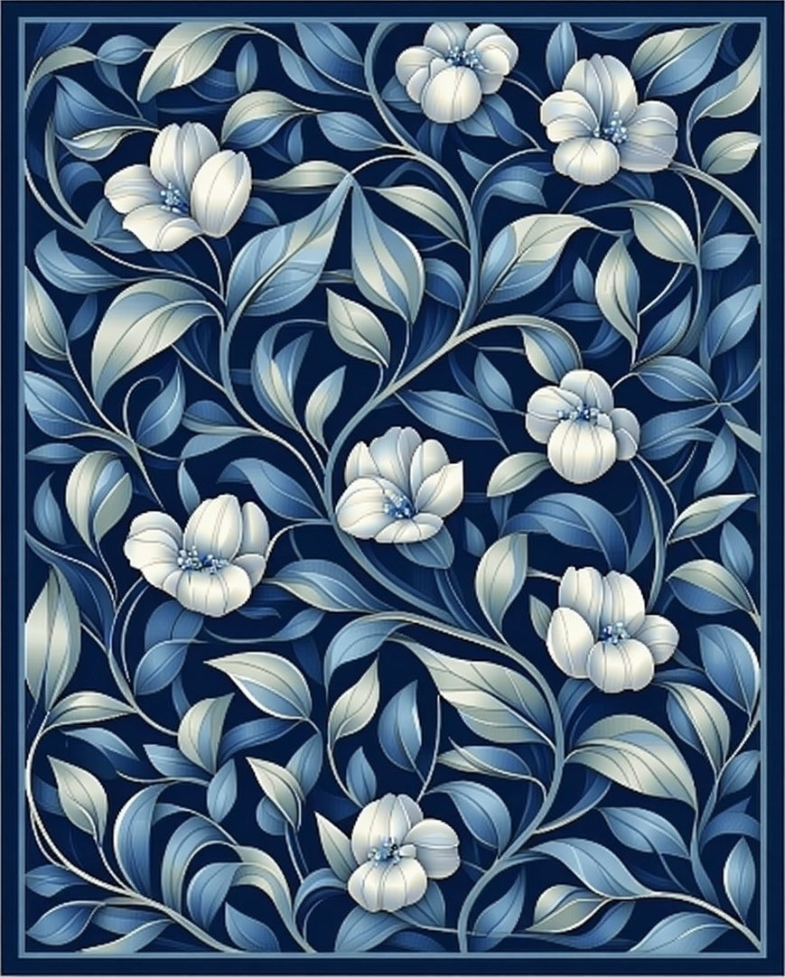 Classic Floral Vine Pattern Rug