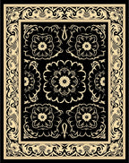 Art Nouveau Floral and Scrollwork Rug