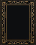 Luxury Black Gold Art Deco Frame Rug