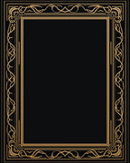 Luxury Black Gold Art Deco Frame Rug