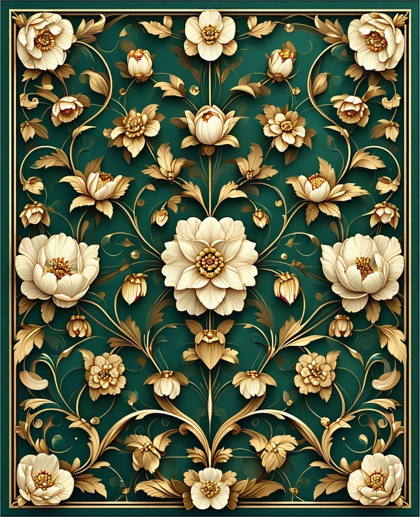 Opulent Floral Pattern Rug