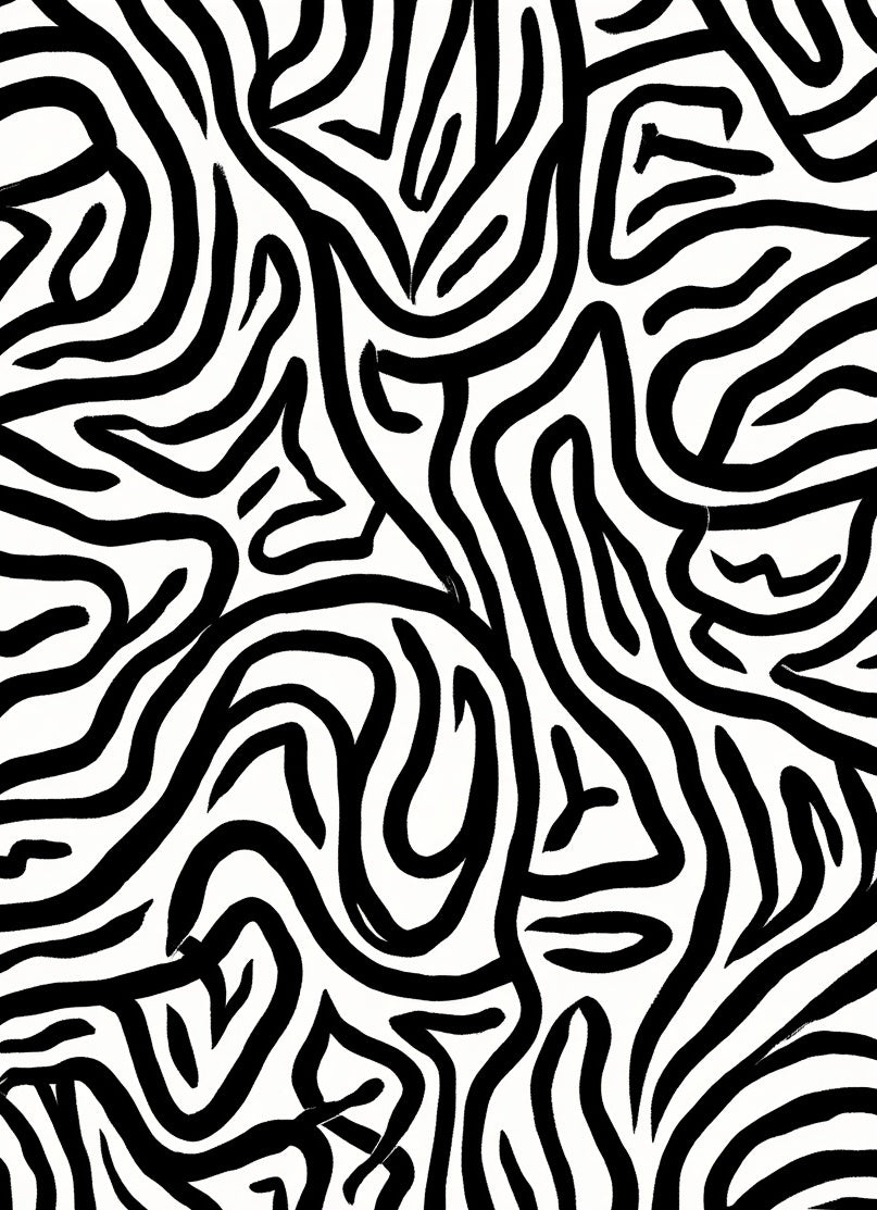 Bold Abstract Black White Stripes Rug