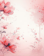 Soft Pink Floral Watercolor Design Rug