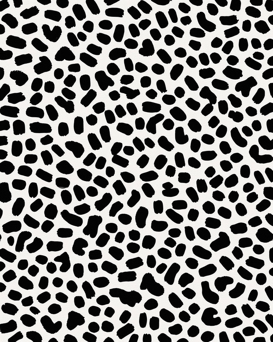Black White Spotty Pattern Rug